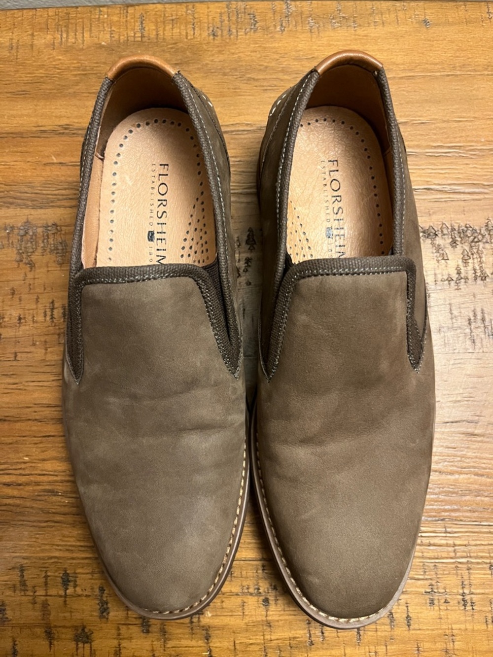 Florsheim Mens Frisco Plain Slip Taupe Slip-On Size 7.5